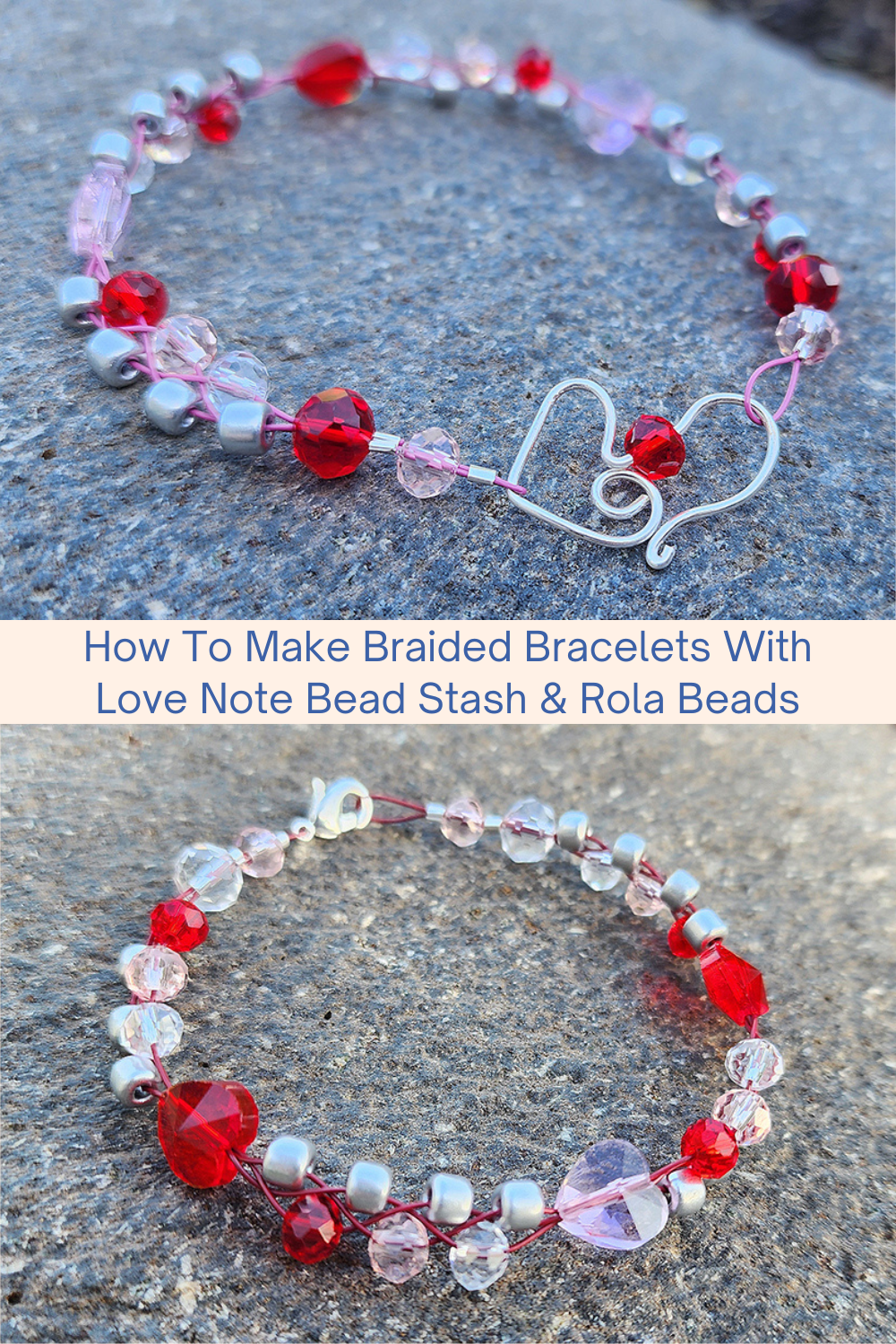 How To Make Braided Bracelets With Love Note Bead Stash & Rola Beads Collage