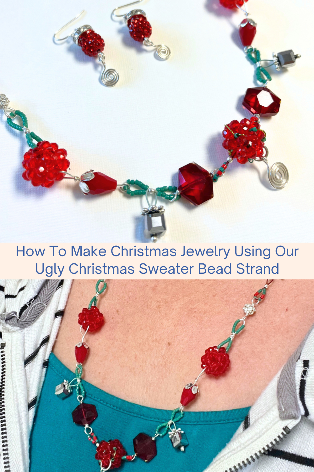 How To Make Christmas Jewelry Using Our Ugly Christmas Sweater Bead Strand Collage