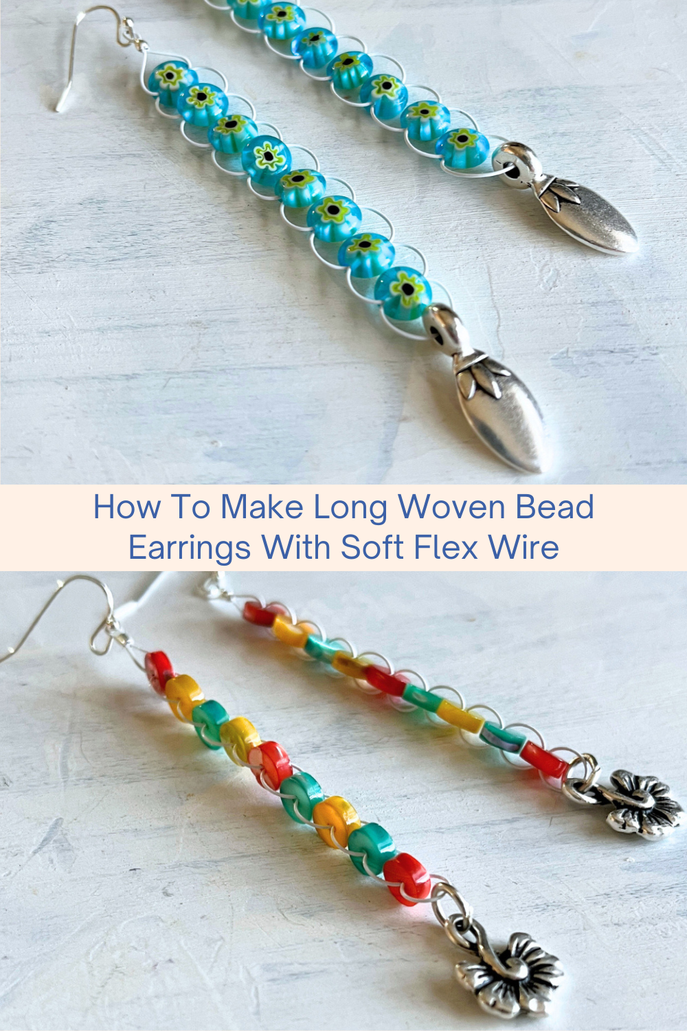 How To Make Long Woven Bead Earrings With Soft Flex Wire Collage
