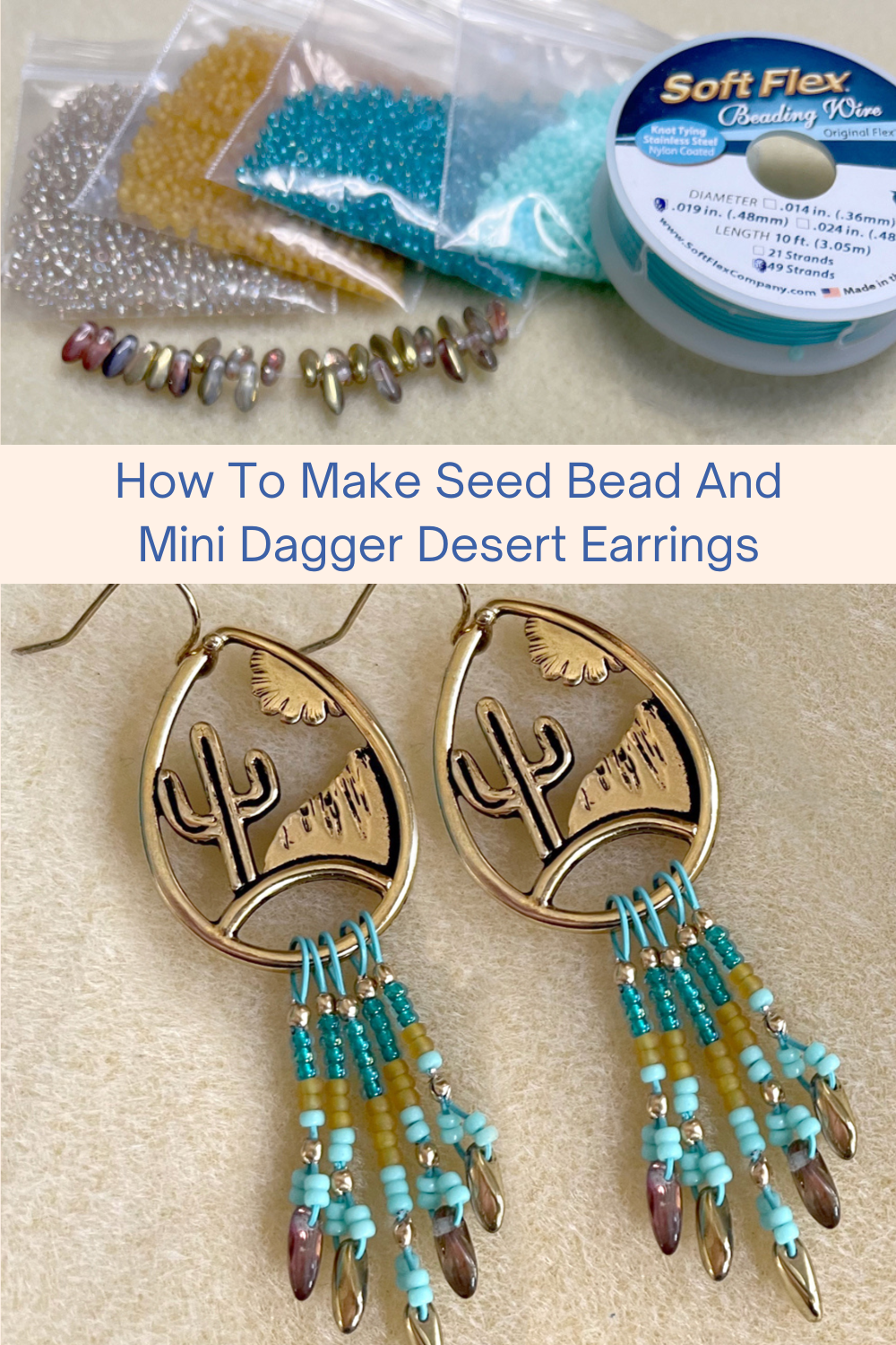 How To Make Seed Bead And Mini Dagger Desert Earrings Collage