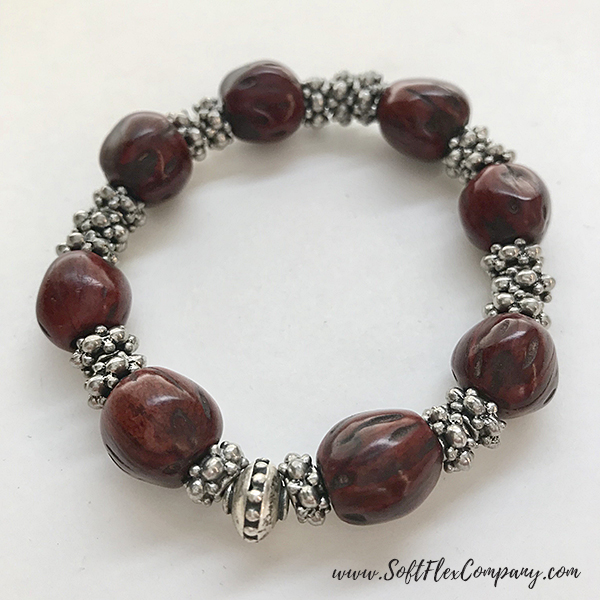 Men's Wood Bead Stretch Bracelet 1