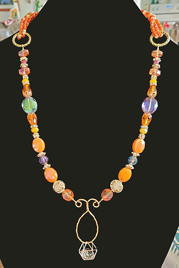 JJB Sunset Goddes & Day Of The Dead Necklace by In Rose's Garden
