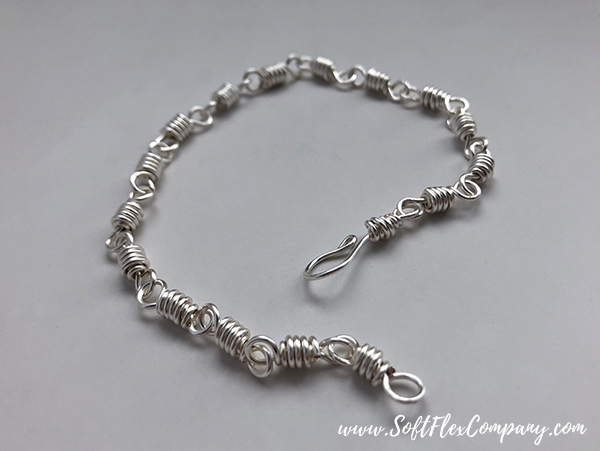 Soft Flex Craft Wire Double Looped Silver Bracelet by James Browning