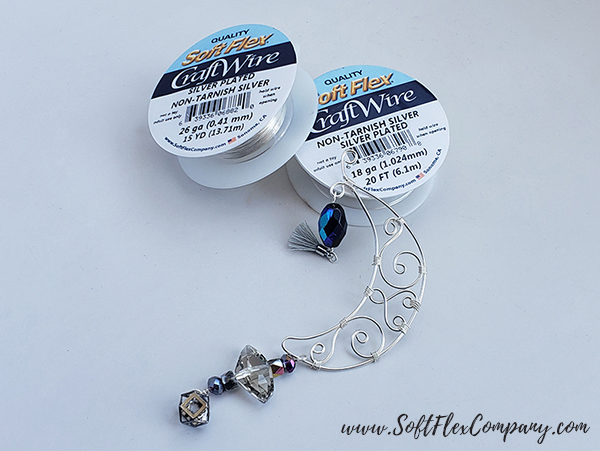Soft Flex Craft Wire and WigJig Delphi Crescent Moon Pendant by James Browning