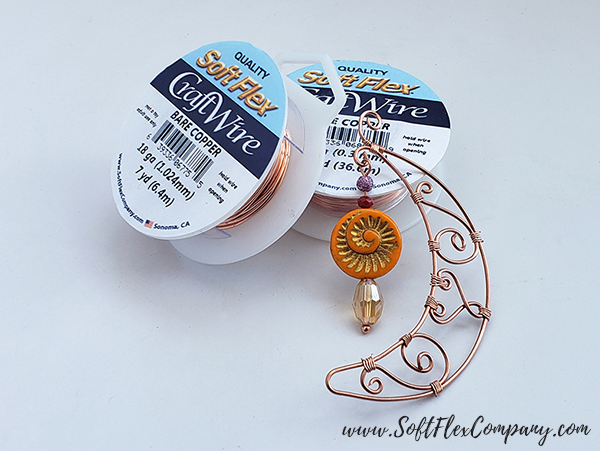 Soft Flex Craft Wire and WigJig Delphi Crescent Moon Pendant by James Browning