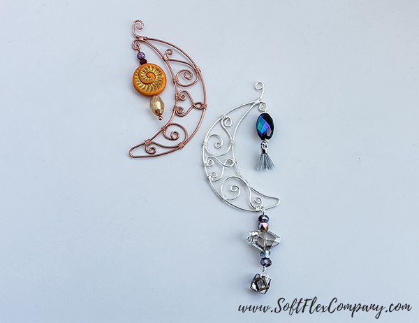 Soft Flex Craft Wire and WigJig Delphi Crescent Moon Pendant by James Browning