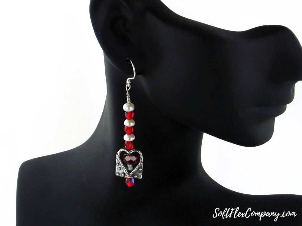 Heart Of Beaded Love Earrings by Janet Balich