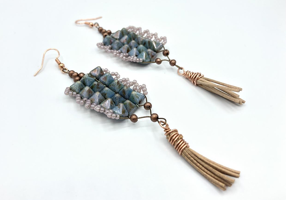 Soft Flex Beading Wire Jewel Loom Earrings by Tricia Giazzon