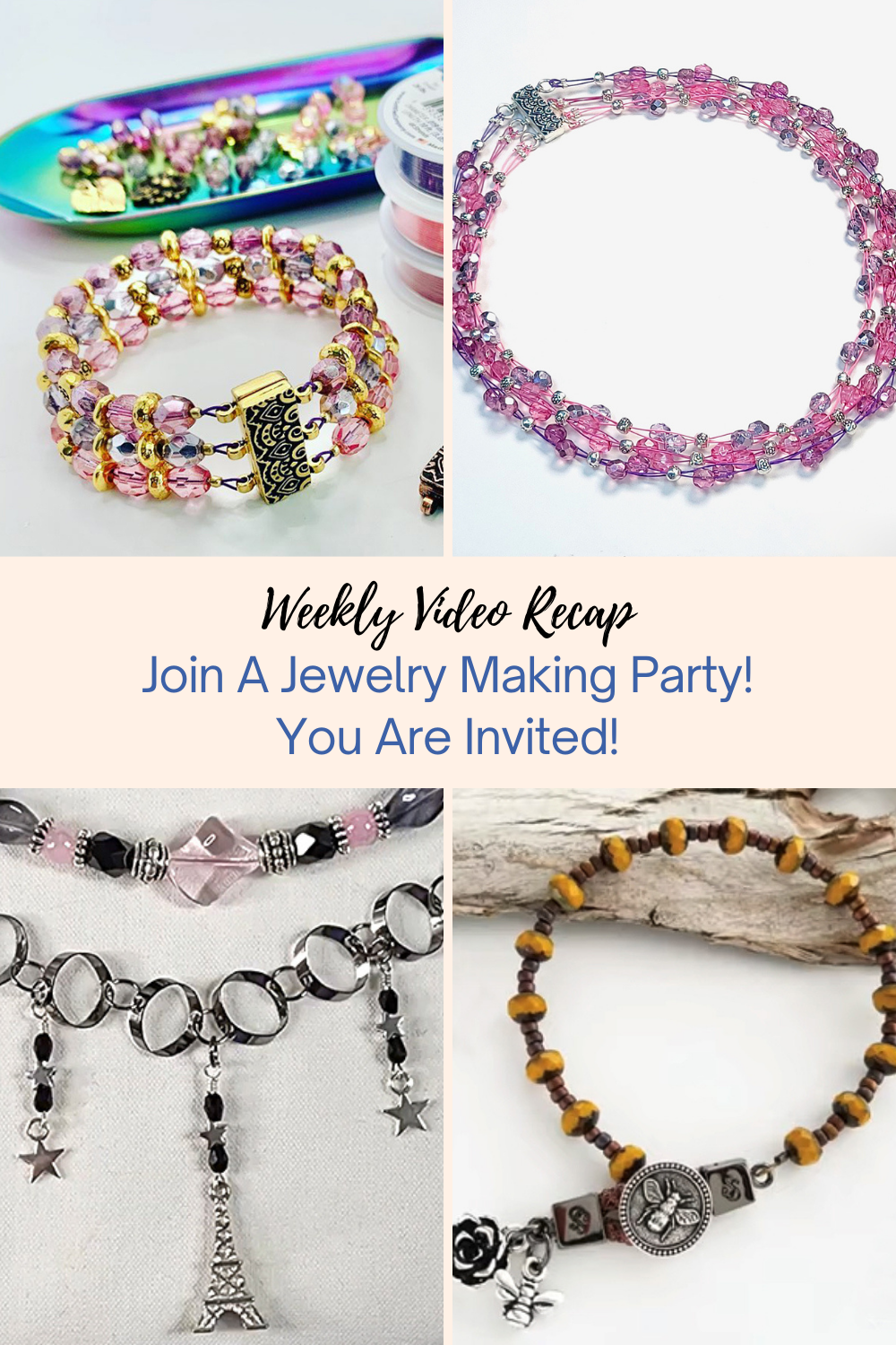 Join A Jewelry Making Party! You Are Invited! Collage