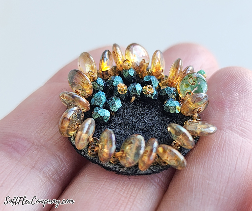 Beaded Sunflower Pendant by Joyce Trowbridge