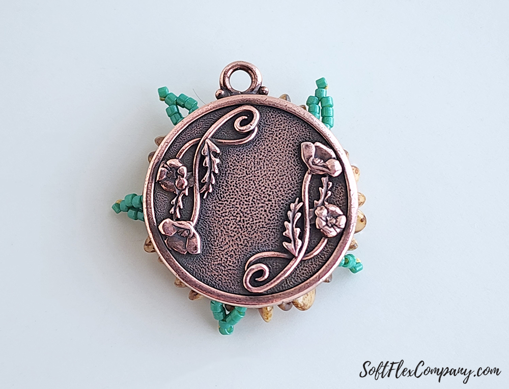 Beaded Sunflower Pendant by Joyce Trowbridge