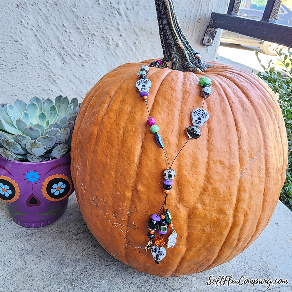 Halloween Sugar Skull Necklace by Joyce Trowbridge