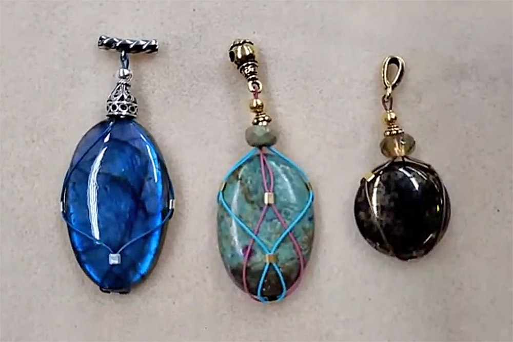 Soft Flex Wire Wrapped Cabochons by Joyce Trowbridge