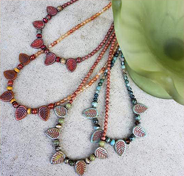 Adorn With Leaves Necklace by Just Bead It