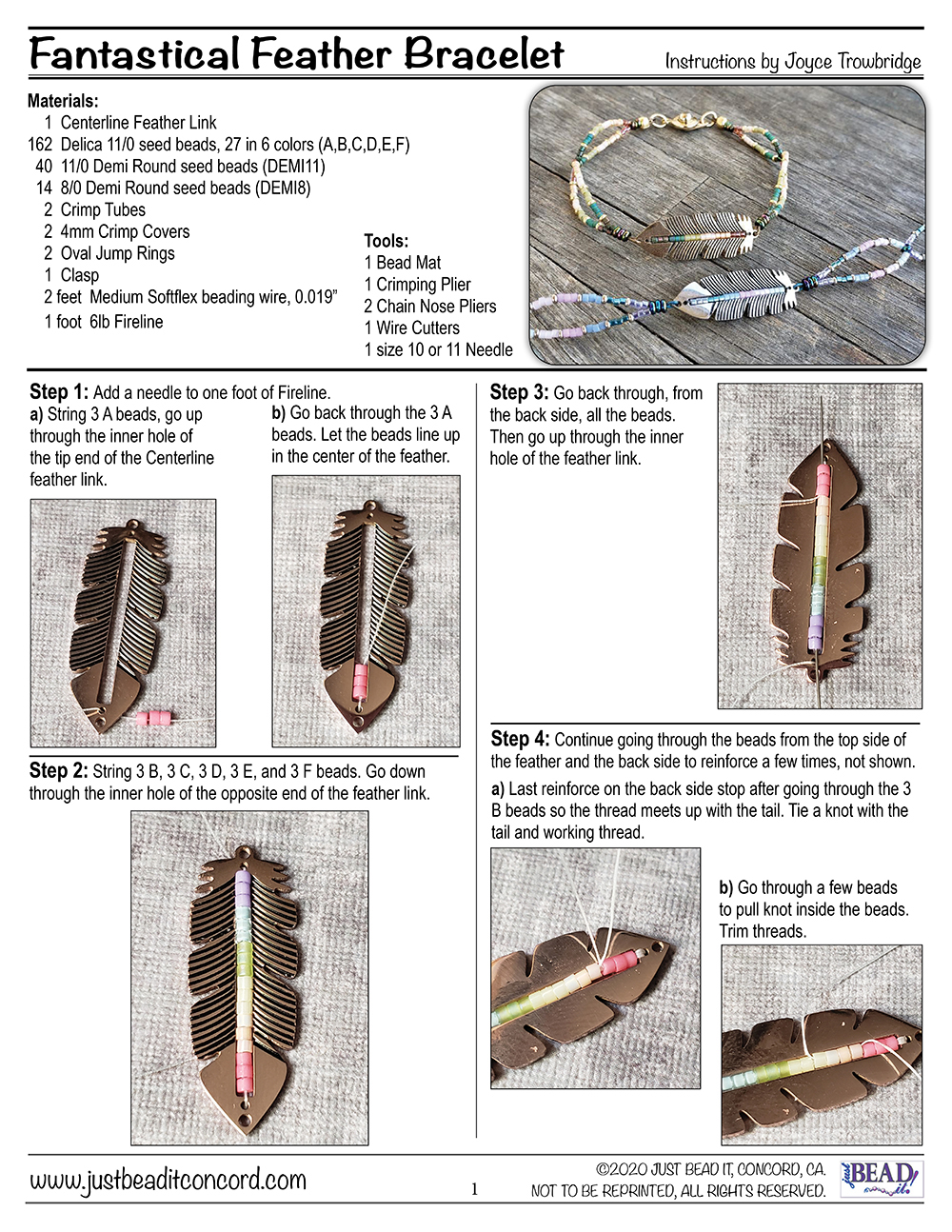 Fantastical Feather Bracelet Instructions by Just Bead It