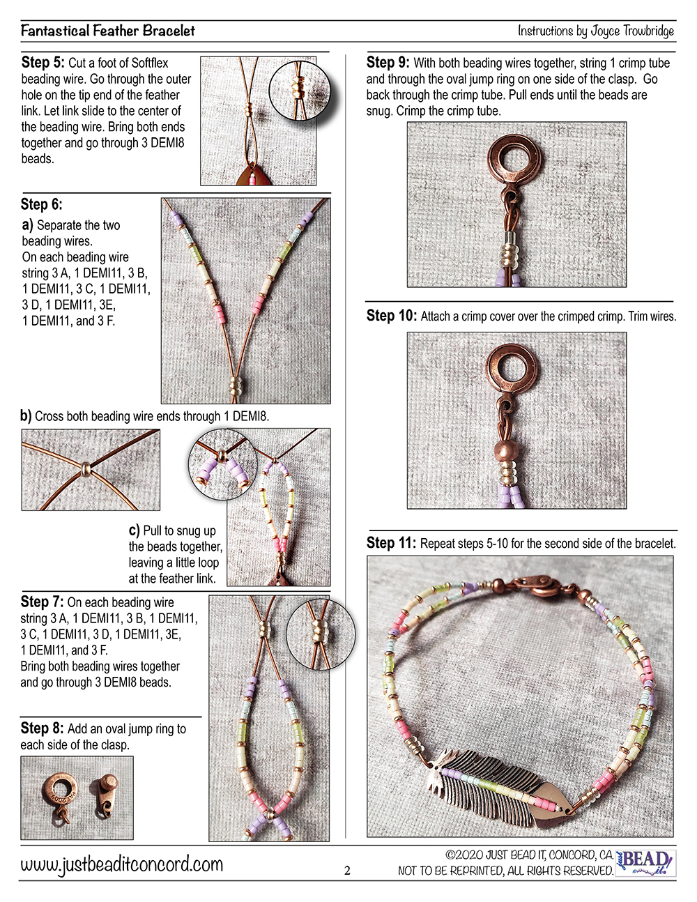 Fantastical Feather Bracelet Instructions by Just Bead It