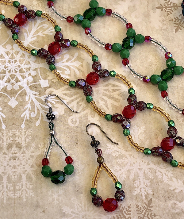 Holiday Loops Bracelet & Earrings by Just Bead It