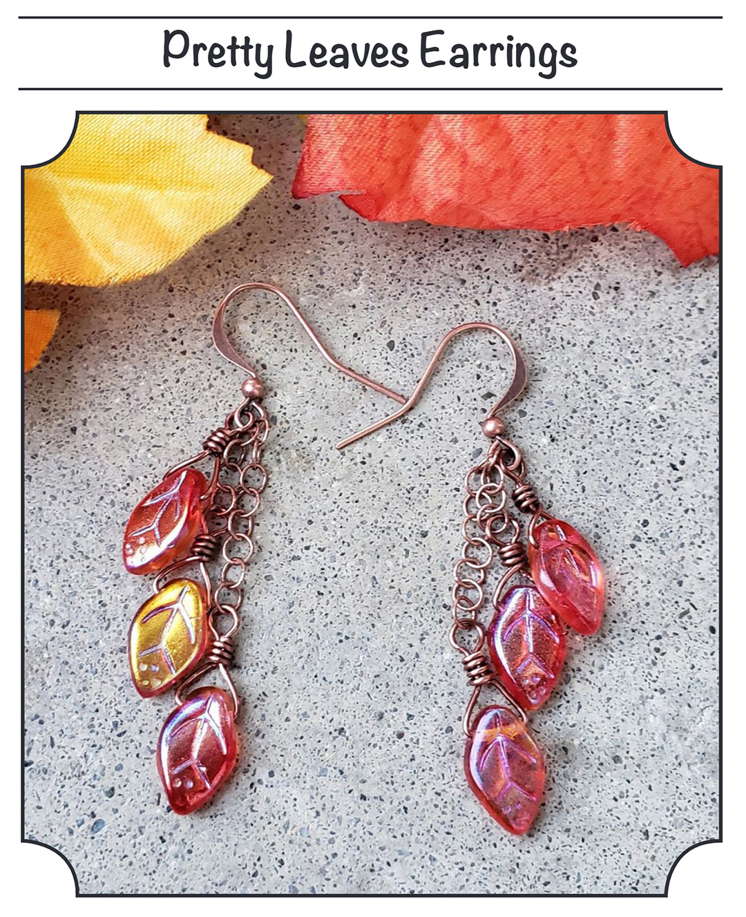 Pretty Leaves Earrings by Just Bead It