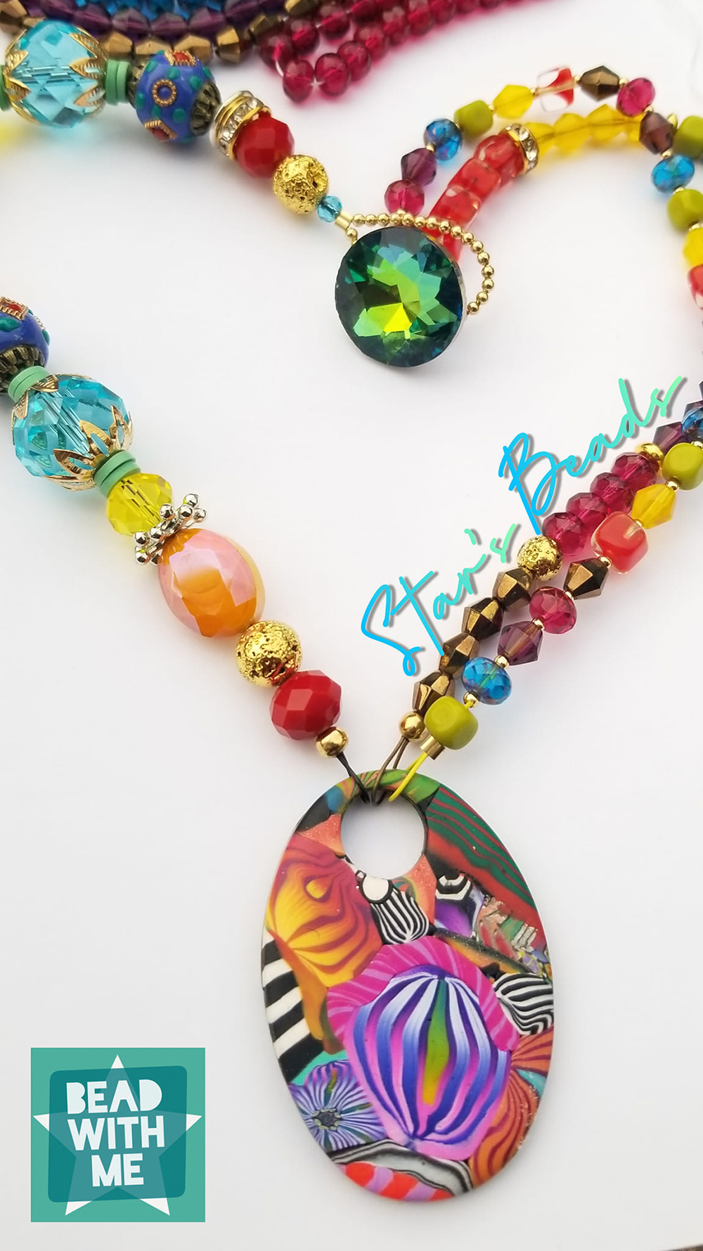 Multi-Strand Rainbow Necklace by Kay Goss