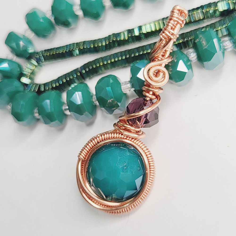 Wire Wrapped Craft Wire Copper Pendant by Kay Goss