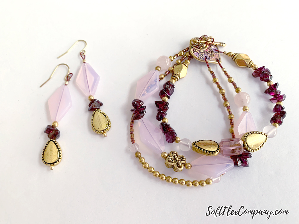 3 Strand Goddess Bracelet and Earrings by Kristen Fagan