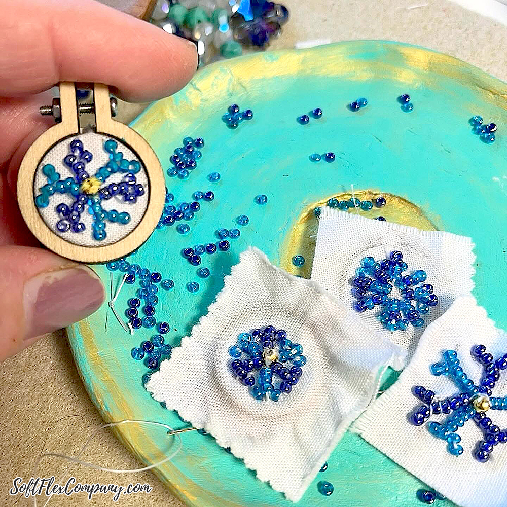 Arctic Circle Bead Embroidery Pendant by Kristen Fagan