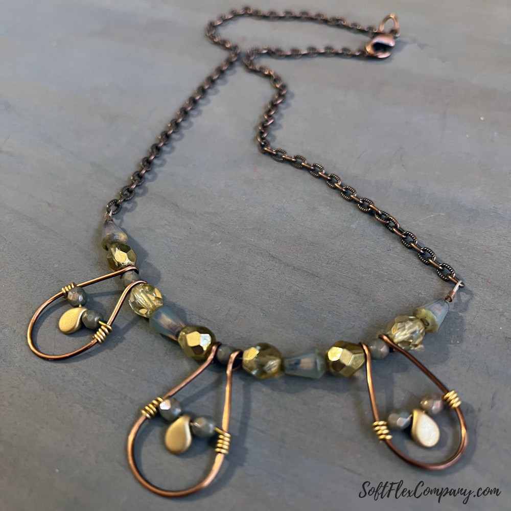 Chain, Petal Beads, Soft Flex Beading Wire & Craft Wire Necklace by Kristen Fagan