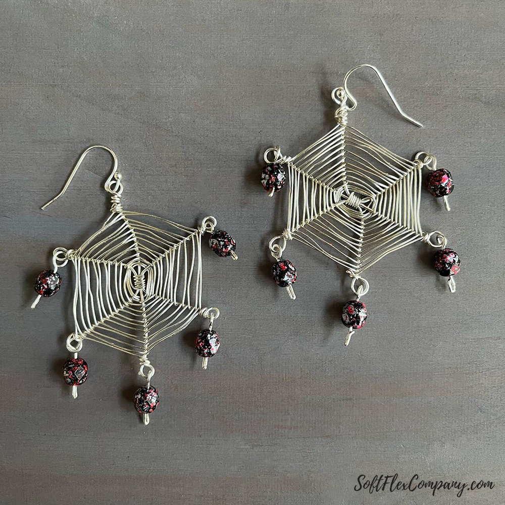 Craft Wire Spider Web Earrings by Kristen Fagan