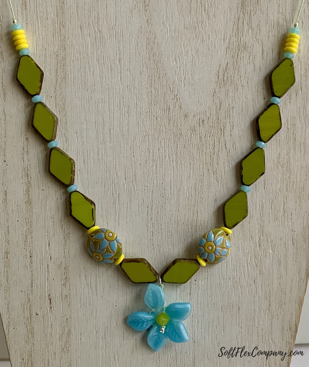 Czech Glass Flower Pendant Necklace by Kristen Fagan