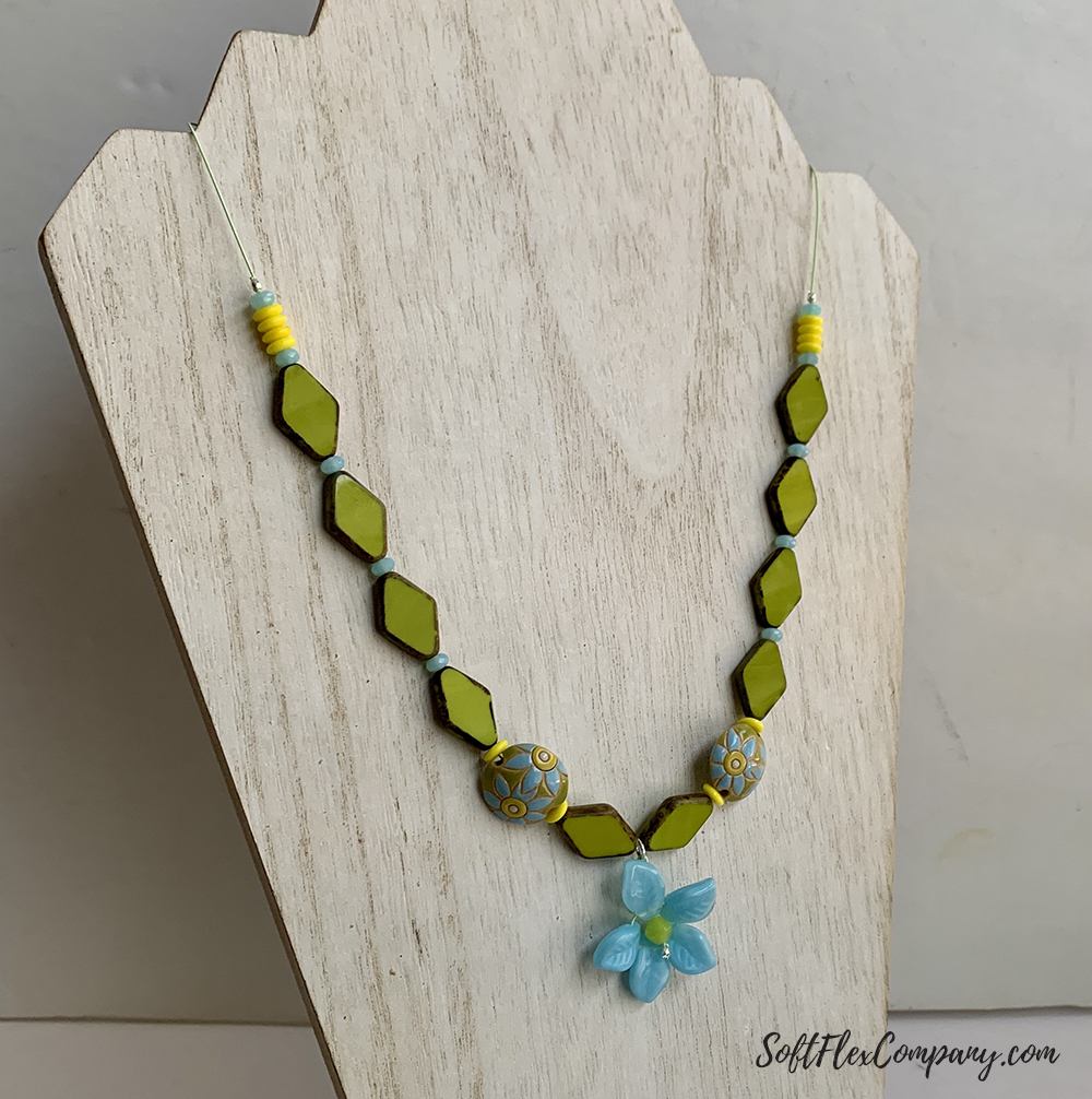 Czech Glass Flower Pendant Necklace by Kristen Fagan