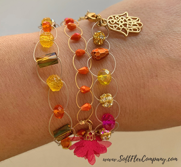 Soft Flex Extreme Trios Beaded Bangle Bracelets by Kristen Fagan