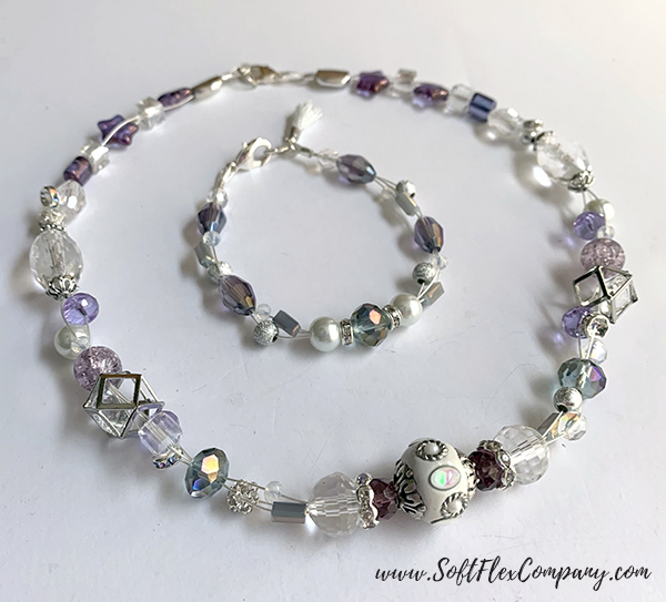 Extreme Beading Wire and Unicorn Sparkles Bead Mix Necklace and Bracelet by Kristen Fagan