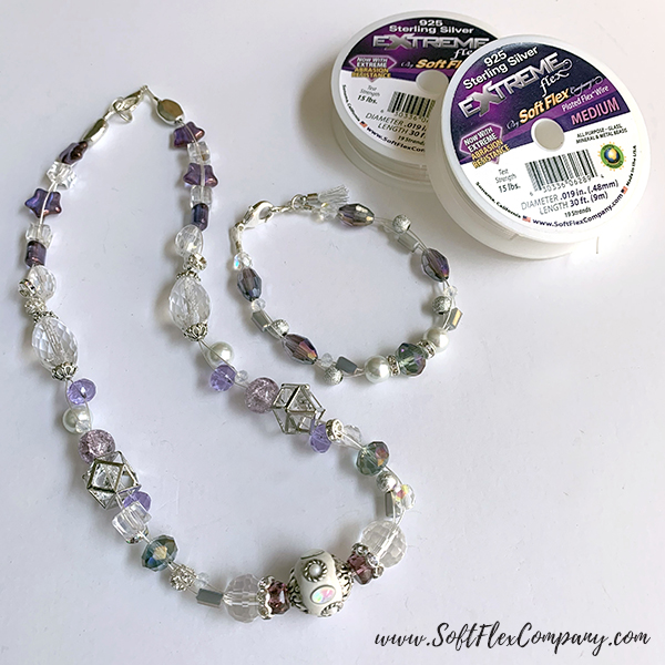 Extreme Beading Wire and Unicorn Sparkles Bead Mix Necklace and Bracelet by Kristen Fagan