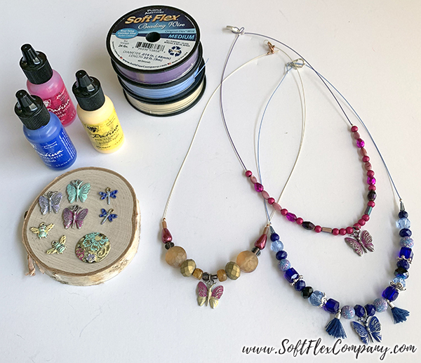 Necklaces with Patina Paint and Soft Flex Beading Wire by Kristen Fagan