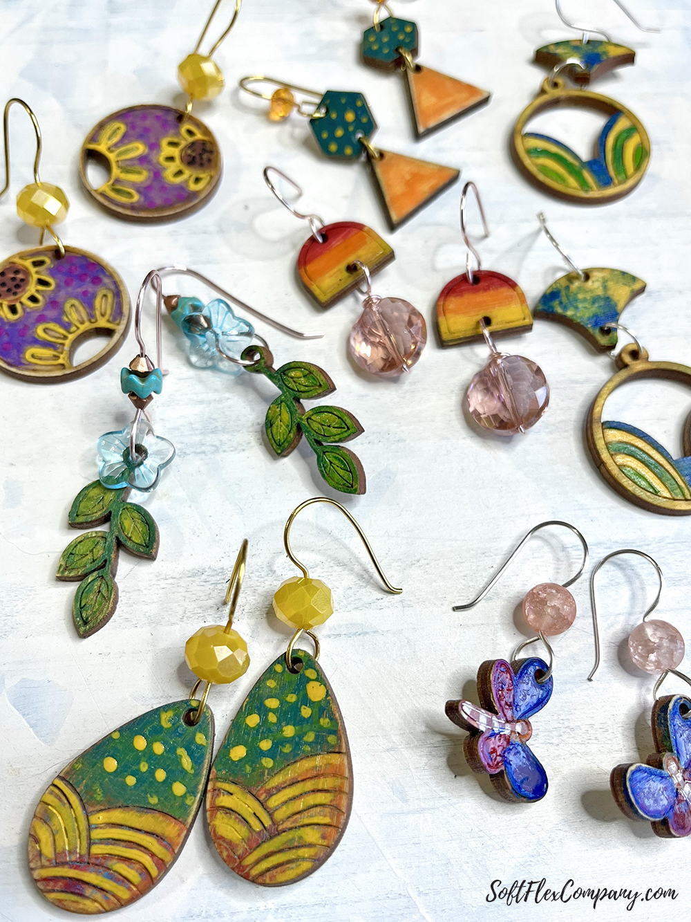 Painted Wooden Pop Out Earrings by Kristen Fagan Painted Wooden Pop Out Earrings by Kristen Fagan