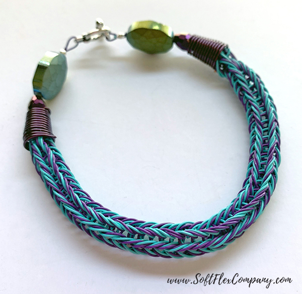 Knitted Jewelry with Two Soft Flex Beading Wire Colors by Kristen Fagan