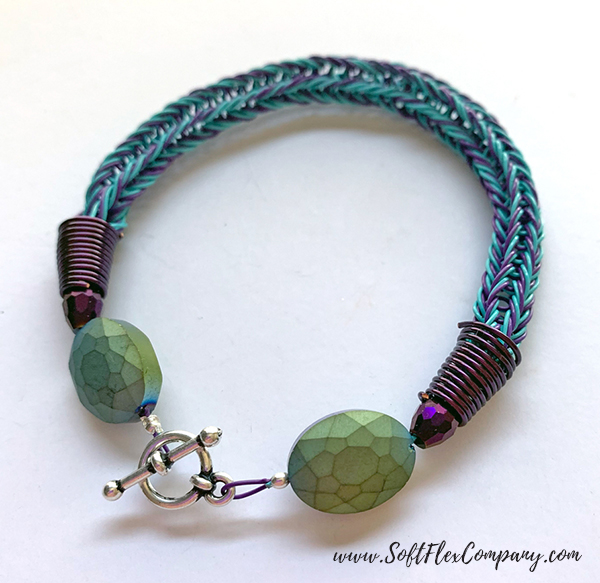 Knitted Jewelry with Two Soft Flex Beading Wire Colors by Kristen Fagan