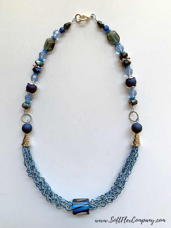 Knitted Jewelry with Two Soft Flex Beading Wire Colors by Kristen Fagan