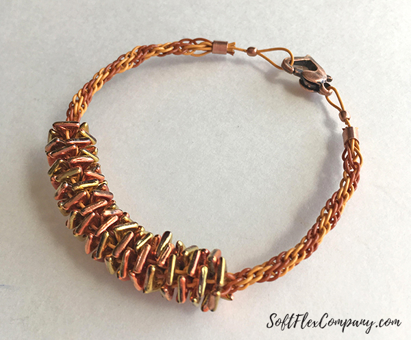Kumihimo Bracelet with Soft Flex Beading Wire & Seed Beads by Kristen Fagan