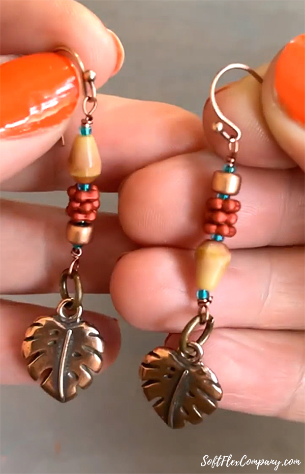 Monstera Leaf Charm Earrings by Kristen Fagan