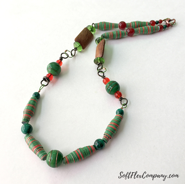 Handmade Holiday Paper Beads Necklace by Kristen Fagan