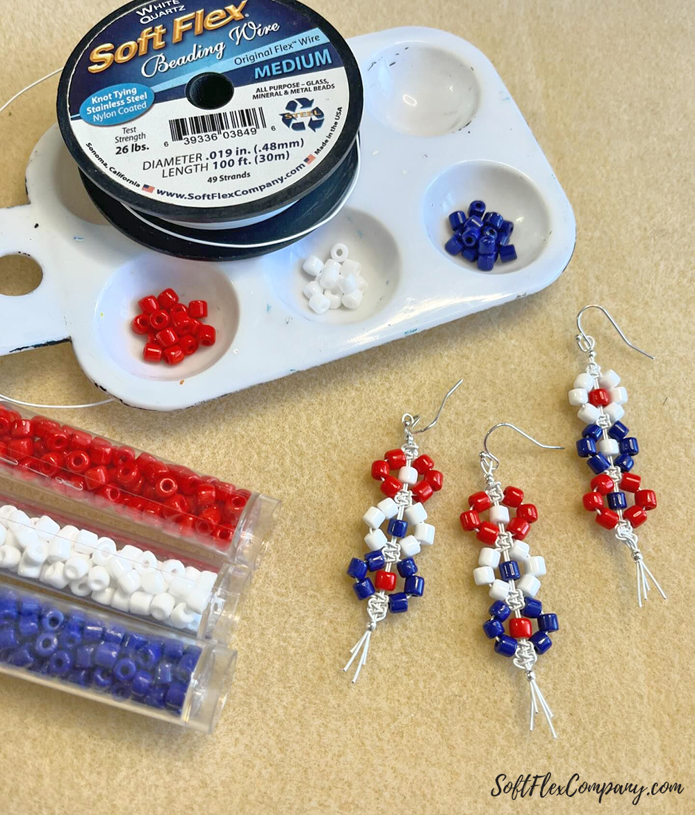 Red, White & Blue Earrings by Kristen Fagan