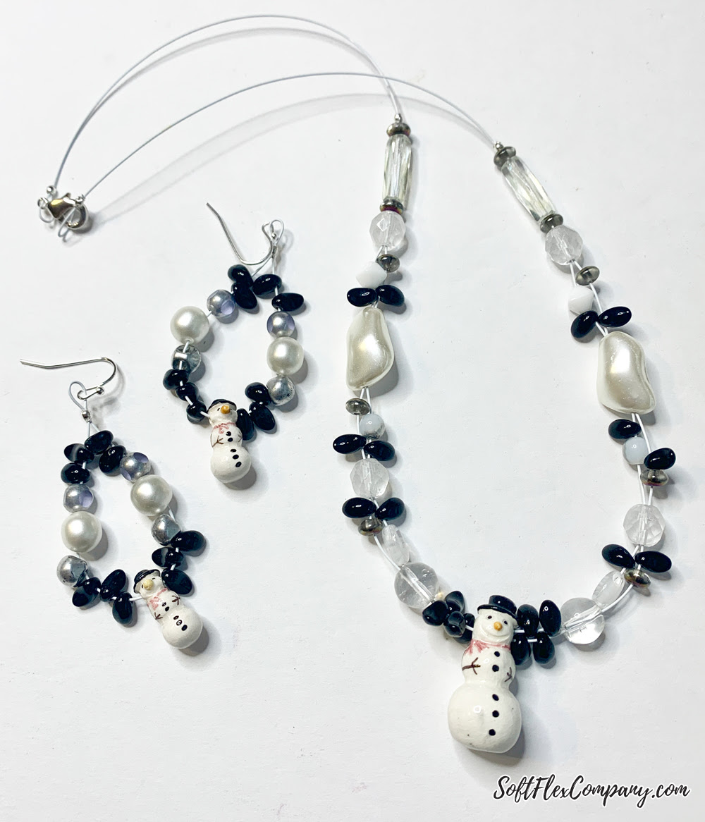 Snowman Necklace and Earrings by Kristen Fagan
