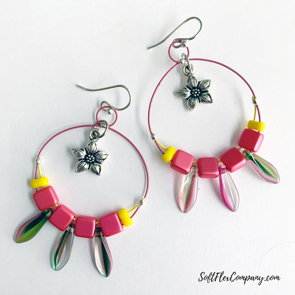 Spring Dagger Earrings with Flower Charm by Kristen Fagan Spring Dagger Earrings with Flower Charm by Kristen Fagan