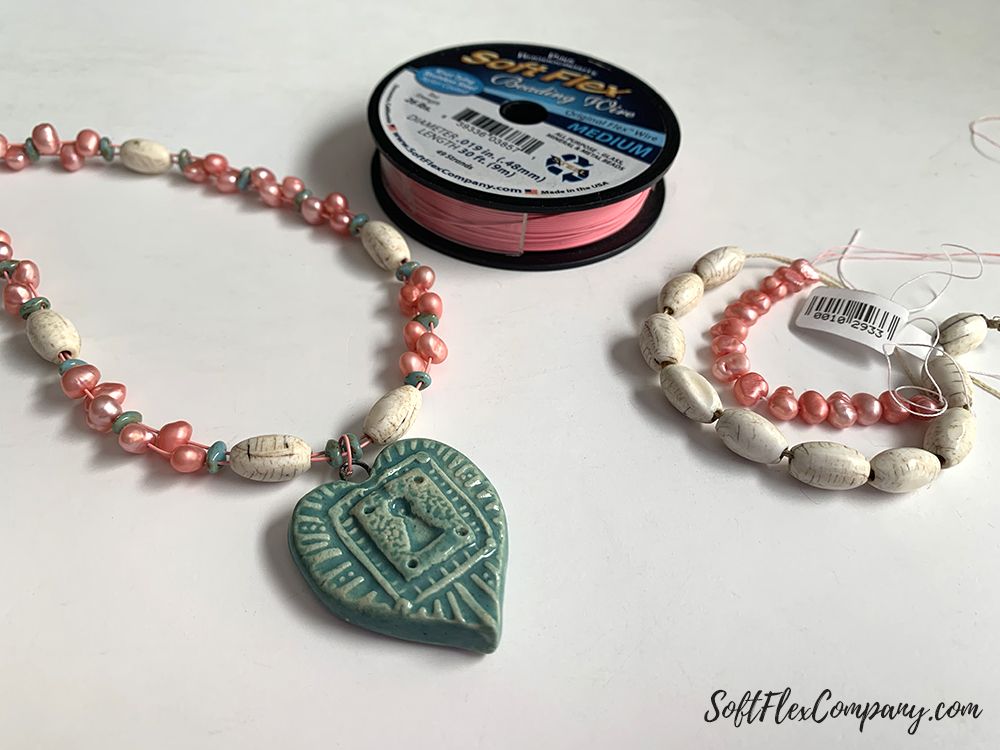 Valentine Heart And Pearl Necklace by Kristen Fagan