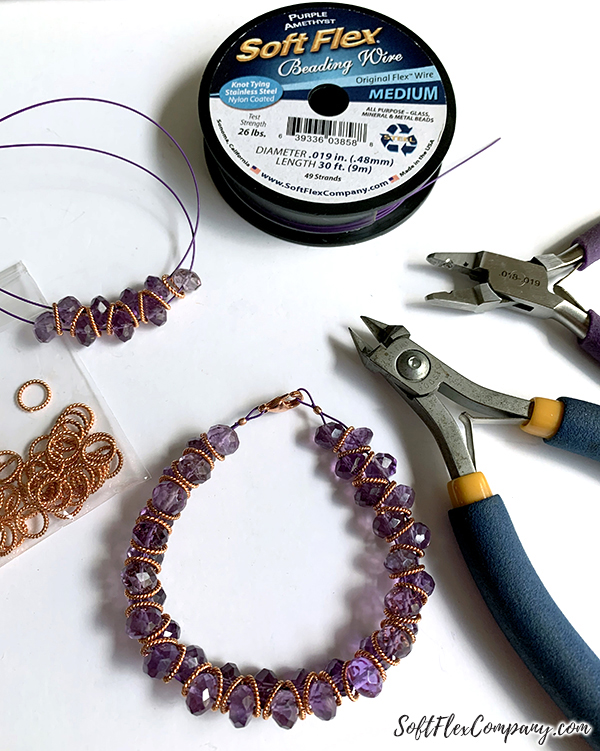 Beading Tutorial to attach a simple clasp to Flexrite string for