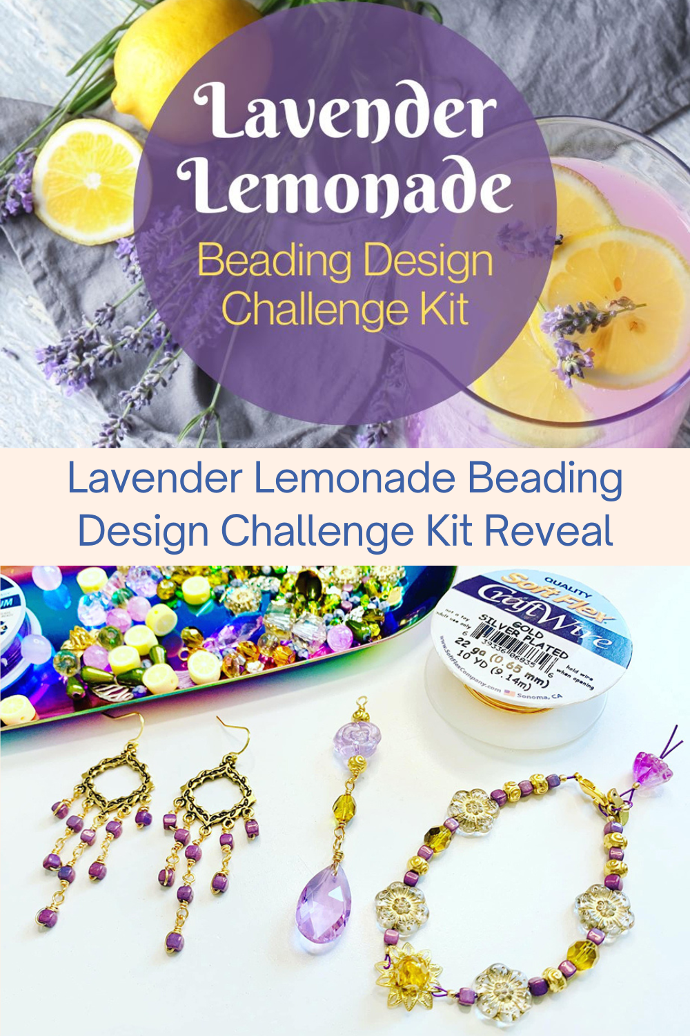 Lavender Lemonade Beading Design Challenge Kit Reveal Collage