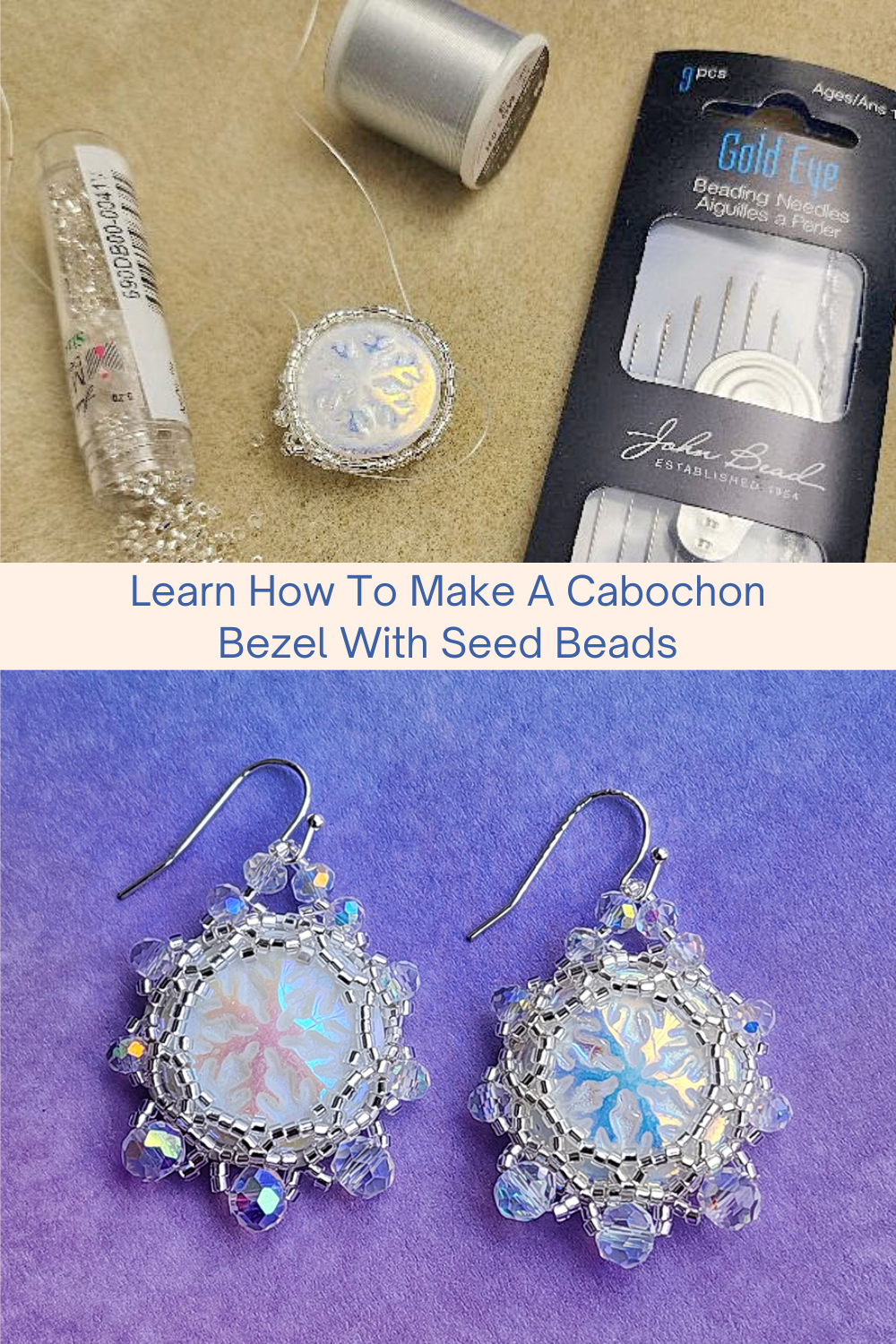 Learn How To Make A Cabochon Bezel With Seed Beads Collage