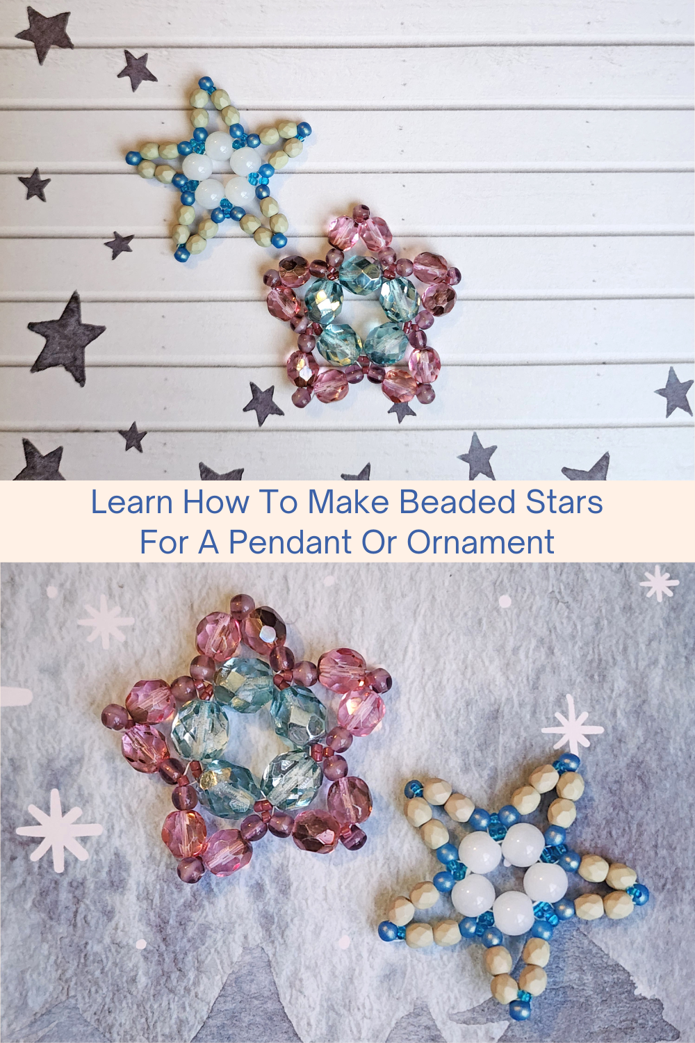 Learn How To Make Beaded Stars For A Pendant Or Ornament Collage