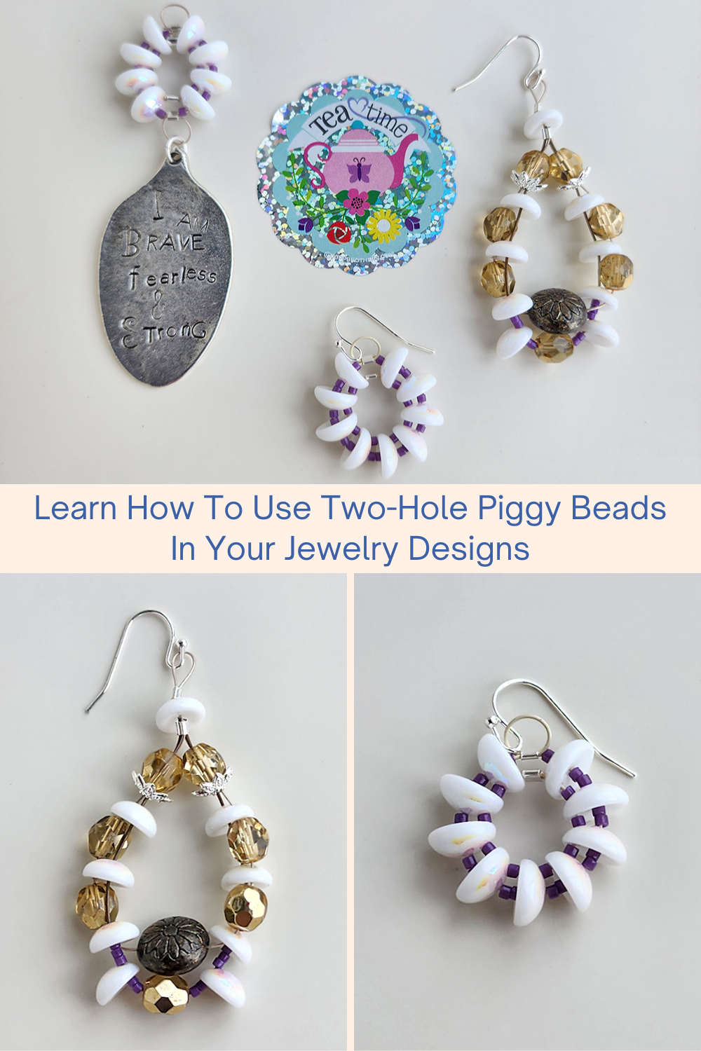 Learn How To Use Two-Hole Piggy Beads In Your Jewelry Designs Collage
